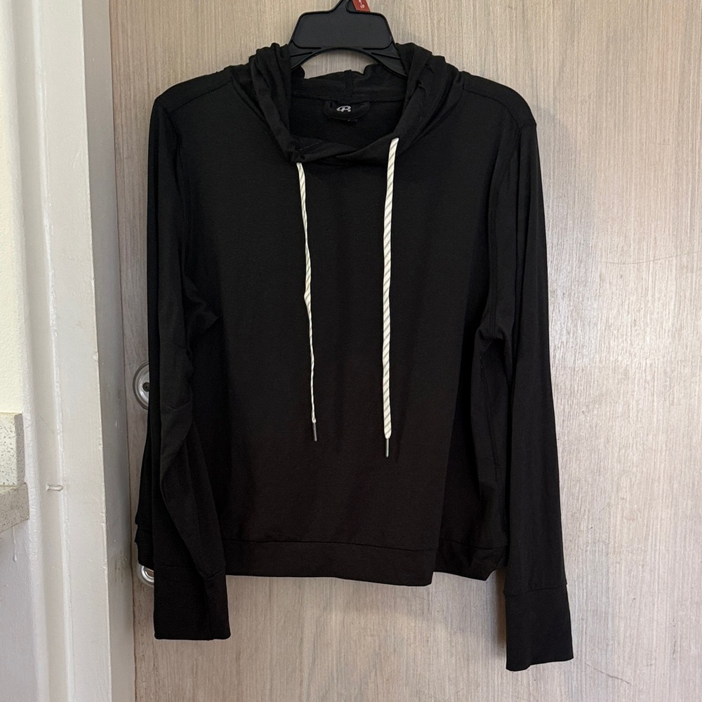Burnside Charcoal black Hoodie with White Accents
